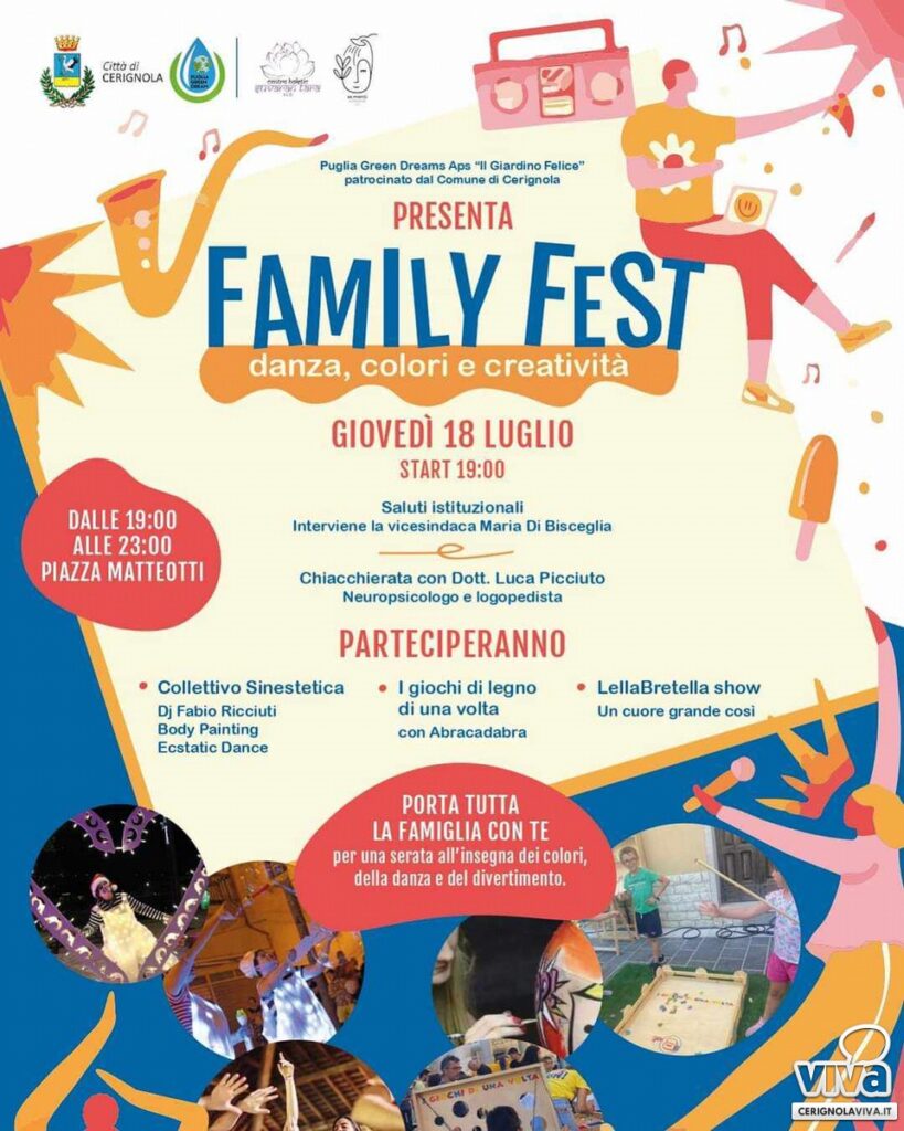Prima edizione del “Family Fest” in Piazza Matteotti a Cerignola: danza, colori, creatività, arti visive